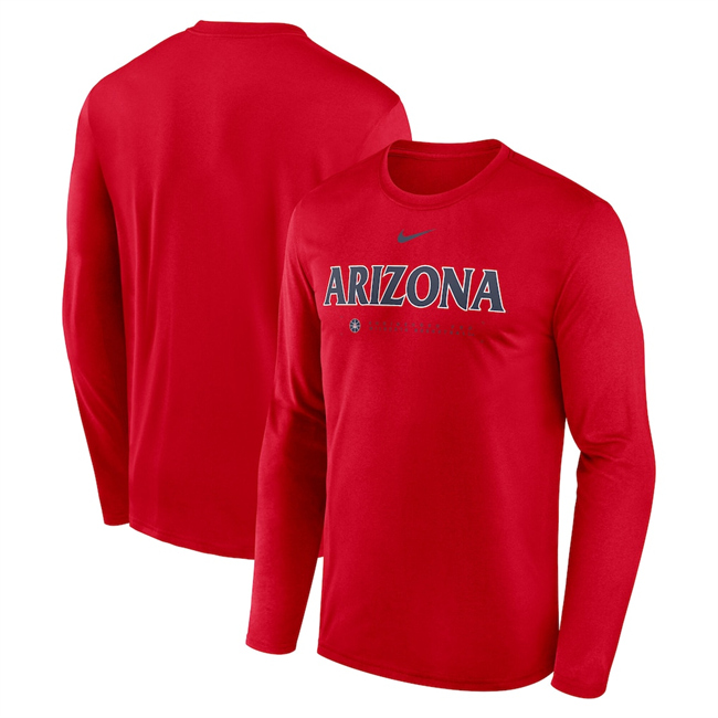 Men's Arizona Wildcats Red 2025 Courtside Basketball Shootaround Legend Dri-FIT Long Sleeve T-Shirt
